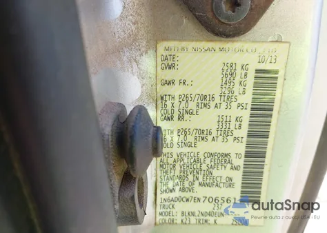 2014 Nissan Frontier Sv from USA, damaged, VIN 1N6AD0CW7EN706561